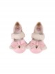 Sweetheart Bichon Series Velcro Plush Shoelaces Bowknot Sweet Low Heel Round Toe Sweet Lolita Mary Jane Shoes