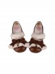 Sweetheart Bichon Series Velcro Plush Shoelaces Bowknot Sweet Low Heel Round Toe Sweet Lolita Mary Jane Shoes