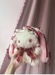 Cute Soft Girl Lace Gorgeous Bowknot Headband Plush Long-Eared Rabbit Doll Sweet Lolita Pearl Crossbody Bag Backpack