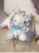 Cute Soft Girl Lace Gorgeous Bowknot Headband Plush Long-Eared Rabbit Doll Sweet Lolita Pearl Crossbody Bag Backpack