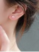 Daily Childlike Kawaii Fashion Sweet Cute Ceramic Pink Mini Cat Paw S925 Silver Needles Earrings