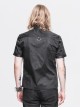 Punk Style Simple Pure Cotton Fabric Front Center Splicing Hot Air Bottom Metal Ring Buckle Design Black Daily Shirt