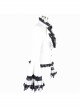 Gothic Style Gorgeous Solid Color Lace Splicing Trumpet Sleeve Ruffled White Cotton Lace Up Shirt