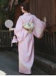 Japanese Style Simple Chrysanthemum Print Elegant Daily Cute Pink Bathrobe Kawaii Fashion Improved Kimono