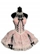 Cross Girl Series Off Shoulder High Waist Elegant Ballet Bowknot Ruffles Sweet Lolita Halter Neck Dress