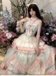 Cross Girl Series Off Shoulder High Waist Elegant Ballet Bowknot Ruffles Sweet Lolita Halter Neck Dress