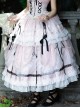 Dreamlike Ballet Princess Style Ornate Pleated Lace Trim Ribbon Bowknot Sweet Lolita Chiffon Petticoat Extension Skirt