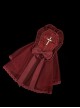 Cross Girl Series Metal 3D Embroidery Cross Decoration Bowknot Ruffles Lace Mesh Yarn Sweet Lolita Hairpin