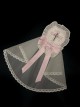 Cross Girl Series Metal 3D Embroidery Cross Decoration Bowknot Ruffles Lace Mesh Yarn Sweet Lolita Hairpin