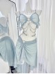 Summer Ripples Series Kawaii Fashion Cute Girl Light Blue Sweet Two-Piece Sexy Gemstone Chain Bikini Swimsuit