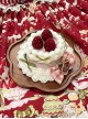 Mint Strawberry Series Exquisite Lace Imitation Cream Jam Strawberry Cake Plaid Bowknot Sweet Lolita Hat