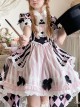 Weird Theater Series Circus Magician Cute Idol Stripe Lapel Bowknot Fake Two Pieces Sweet Lolita Dress Rabbit Hat