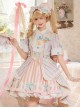 Weird Theater Series Circus Magician Cute Idol Stripe Lapel Bowknot Fake Two Pieces Sweet Lolita Dress Rabbit Hat