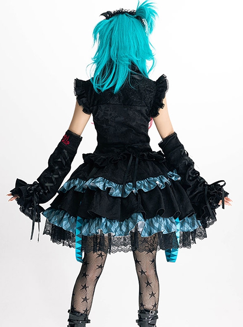 Hatsune Miku Collaboration Lace Dark Subculture Y2K Gothic Lolita Sleeveless Official Shirt Skirt Special Gift Box Suit