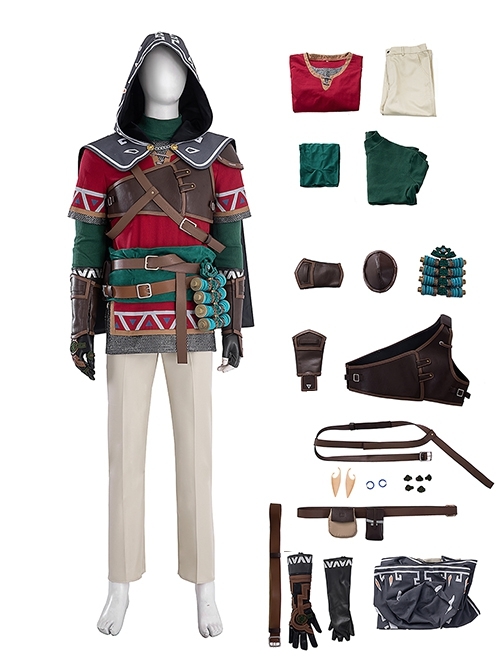 The Legend Of Zelda Tears Of The Kingdom Halloween Cosplay Link Hylian Set Outfit Costume Set Without Boots