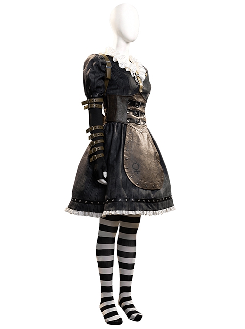 Game Alice Madness Returns Halloween Cosplay Steam Dress Costume Set Without Boots