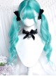 Super Sweet Mint Series Hatsune Miku Highly Saturated Shallots Green Cosplay Long Curly Hair Flat Bangs Sweet Lolita Wig