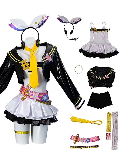 Muse Dash Halloween Cosplay Kagamine Rin Collaboration Outfit Costume Full Set