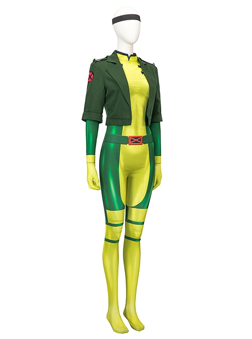 X-Men '97 Halloween Cosplay Rogue Anna Marie Costume Lycra Bodysuit Full Set