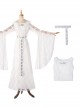 Movie The Lord Of The Rings Halloween Cosplay Fairy Queen Galadriel Costume White Dress Full Set