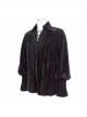 Gothic Style Loose Non Elastic Flocking Fabric Chest Lace Rope Decoration Black And Red Long Sleeved Shirt