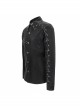 Punk Style Asymmetric Chain Wrapped Black Smooth Long Sleeve Shirt