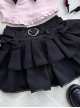 Dark Chocolate Strawberry Series Sweet Lolita High Waist Heart Shape Button Bowknot Hottie Skirt