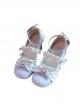 Elegant Ballet Ribbon Bowknot Pleated Laces Sweet Lolita Cute Round Toe Middle Heel Mary Jane Shoes