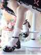 Elegant Ballet Ribbon Bowknot Pleated Laces Sweet Lolita Cute Round Toe Middle Heel Mary Jane Shoes