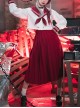 War And Roses Series Japanese Style Student Uniform Red Kawaii Fashion Sailor Collar Long Sleeves Shirt Skirt JK Suit