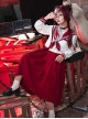 War And Roses Series Japanese Style Student Uniform Red Kawaii Fashion Sailor Collar Long Sleeves Shirt Skirt JK Suit