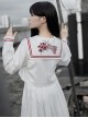 War And Roses Series Kawaii Fashion Japanese Style Student White Collar Long Sleeve Top Sailor Collar Shirt Skirt JK Suit