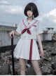 War And Roses Series Summer Japanese Style JK Kawaii Fashion Collar Short Sleeve Top Sailor Collar Shirt Skirt Suit