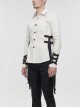 Punk Style Everyday Thickened Fabric Side Nylon Shoulder Straps With Quick Release Buckle White Long Sleeved Shirt