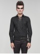 Gothic Style Elastic Print Rubber Knitted Patchwork Leather Fabric Collar Eyelet Tie Black Everyday Long Sleeve Shirt