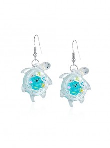 Luminous Translucent Simulation Turtle Cute Small Animal Ocean Kawaii Fashion Ear Hook Earrings