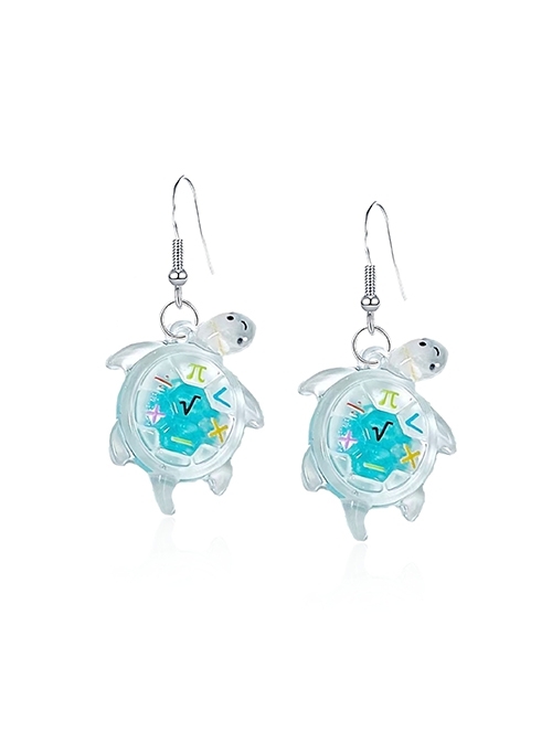 Luminous Translucent Simulation Turtle Cute Small Animal Ocean Kawaii Fashion Ear Hook Earrings