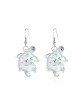 Luminous Translucent Simulation Turtle Cute Small Animal Ocean Kawaii Fashion Ear Hook Earrings