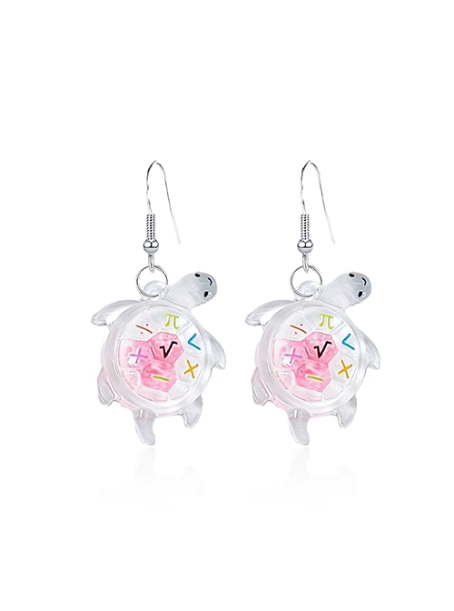 Luminous Translucent Simulation Turtle Cute Small Animal Ocean Kawaii Fashion Ear Hook Earrings