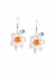 Luminous Translucent Simulation Turtle Cute Small Animal Ocean Kawaii Fashion Ear Hook Earrings