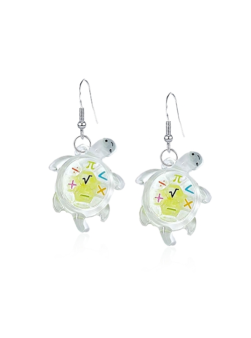 Luminous Translucent Simulation Turtle Cute Small Animal Ocean Kawaii Fashion Ear Hook Earrings