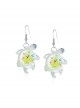 Luminous Translucent Simulation Turtle Cute Small Animal Ocean Kawaii Fashion Ear Hook Earrings