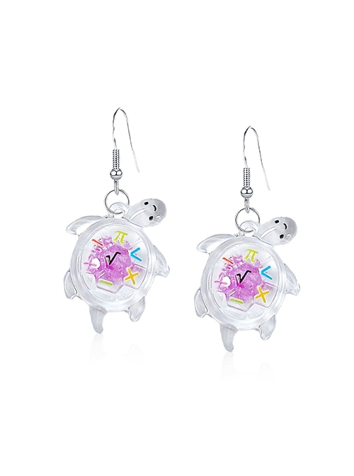 Luminous Translucent Simulation Turtle Cute Small Animal Ocean Kawaii Fashion Ear Hook Earrings