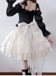 Romantic Artists French Style Contrast Color Classic Lolita Off Shoulder Long Sleeves Ruffles Shirt Cupcake Skirt Set