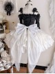 Romantic Artists French Style Contrast Color Classic Lolita Off Shoulder Long Sleeves Ruffles Shirt Cupcake Skirt Set