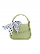 French Elegant Stylish Pearl Chain Polka Dot Bowknot Silk Scarf Classic Lolita Crossbody Bag