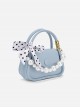 French Elegant Stylish Pearl Chain Polka Dot Bowknot Silk Scarf Classic Lolita Crossbody Bag