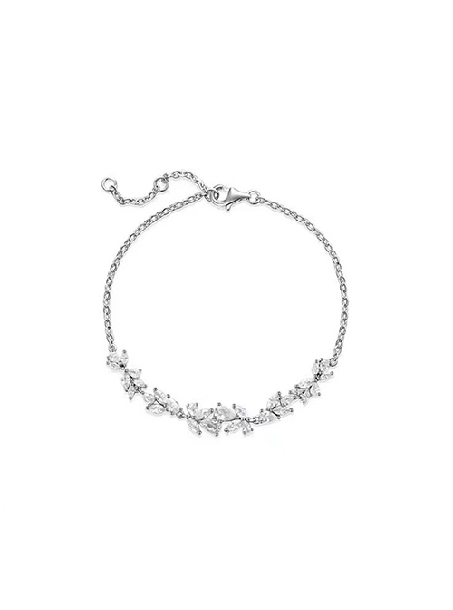 Exquisite Girl Light Luxury Style Versatile Stylish Elegant Wisteria Flower Zircon Classic Lolita Bracelet