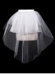 Gothic Style Layered Hard Net Waist Tenri Elastic White Asymmetric Short Skirt