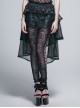 Gothic Style Slightly Transparent Lace Layered Mesh Fabric Waist Elastic Band Black Fluffy Skirt